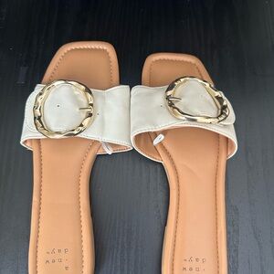 a new day Cream Sandals with Gold Accent